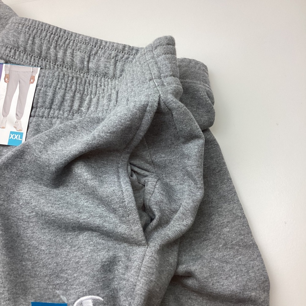 Champion French Terry Pants Grey Heather XXL Joggers Cinched Cuff 339573 pockets - Picture 5 of 6
